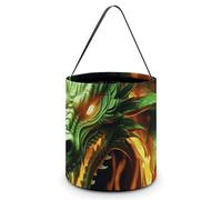 [Maße: 20 x 21 x 18 cm (B x L x L); Halloween-Tragetasche, chinesischer Drache, bedruckte Süßigkeitentüten - wiederverwendbar für Partys und Geschenke