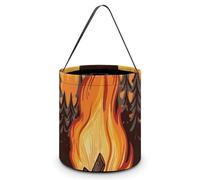 Maße: 20 x 21 x 18 cm (B x L x L); Halloween-Tragetasche, Lagerfeuer, bedruckte Süßigkeitentüten - wiederverwendbar für Partys und Geschenke