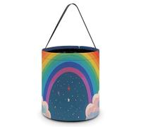 [Maße: 20 x 21 x 18 cm (B x L x L); Halloween-Tragetasche, Regenbogen, Galaxie, Pferd, bedruckte Süßigkeitentüten - wiederverwendbar für Partys und Geschenke