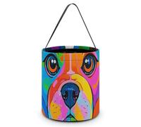 [Maße (B x L x L): 20 x 21 x 18 cm mit Griff: Halloween-Tragetasche, bunte Hunde, bedruckte Süßigkeitentüten - wiederverwendbar für Partys und Geschenke