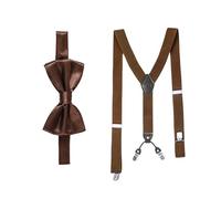Hosenträger MASSI MORINO "Massi Morino Hosenträger-Set", Herren, Gr. 1, braun, Obermaterial: 100% Polyester PES., Hosenträger, mit Fliege (22985063-1) braun