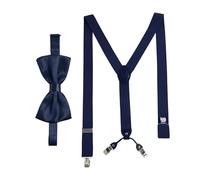 Hosenträger MASSI MORINO "Massi Morino Hosenträger-Set", Herren, Gr. 1, blau (dunkelblau), Obermaterial: 100% Polyester PES., Hosenträger, mit Fliege (75853648-1) dunkelblau