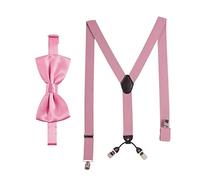 Hosenträger MASSI MORINO "Massi Morino Hosenträger-Set", Herren, Gr. 1, rosa, Obermaterial: 100% Polyester PES., Hosenträger, mit Fliege (16362132-1) rosa