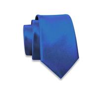 Massi Morino Krawatte königsblau schmal für Herren - 6 cm - Tie Schlips uni einfarbig I Slim Fit Kravatte royalblau