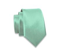 Massi Morino Krawatte mintgrün schmal für Herren - 6 cm - Tie Schlips uni einfarbig I Slim Fit Kravatte mint