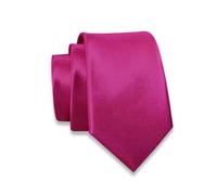 Massi Morino Krawatte pink schmal für Herren - 6 cm - Tie Schlips uni einfarbig I Slim Fit Kravatte magenta…