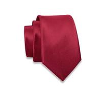 Massi Morino Krawatte weinrot schmal für Herren - 6 cm - Tie Schlips uni einfarbig I Slim Fit Kravatte bordeaux rot