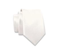 Massi Morino Krawatte weiß schmal für Herren - 6 cm - Tie Schlips uni einfarbig I Slim Fit Kravatte weiss