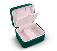 Massido Schmuckkästchen Schmuckbox Reise Schmucketui Klein Schmuckaufbewahrung Organizer Tragbar 11 x 9,5 x 6,2 cm Grün