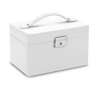 Massido Schmuckkästchen Schmuckschatulle mit Spiegel Schmuckaufbewahrung Organizer Tragbar 18,6 x 14,8 x 11 cm Weiß