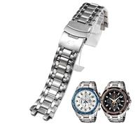 Massives Edelstahl-Uhrenarmband for Casio Edifice EF/EFR-Serie, robuster Metallarmband-Ersatz mit maßgeschneiderten Endgliedern(EF-539 Silver)