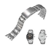 Massives Edelstahl-Uhrenarmband for Casio Edifice EF/EFR-Serie, robuster Metallarmband-Ersatz mit maßgeschneiderten Endgliedern(EF-312 Silver)