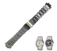 Massives Edelstahl-Uhrenarmband for Casio Edifice EF/EFR-Serie, robuster Metallarmband-Ersatz mit maßgeschneiderten Endgliedern(EF-526 Silver)