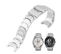 Massives Edelstahl-Uhrenarmband for Casio Edifice EF/EFR-Serie, robuster Metallarmband-Ersatz mit maßgeschneiderten Endgliedern(EF-524 Silver)