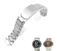 Massives Edelstahl-Uhrenarmband for Casio Edifice EF/EFR-Serie, robuster Metallarmband-Ersatz mit maßgeschneiderten Endgliedern(EF-546 Silver)