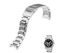 Massives Edelstahl-Uhrenarmband for Casio Edifice EF/EFR-Serie, robuster Metallarmband-Ersatz mit maßgeschneiderten Endgliedern(EF-544 Silver)