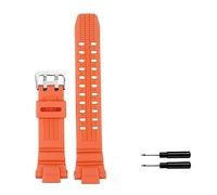 Massives Edelstahl-Uhrenarmband for Casio for GW-3500B for GW-3000B for GW-2000 2500 for G-1000, schwarzes Metall-Armband, Armband-Zubehör (Color : Silicone orange, Size : 26mm)