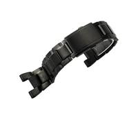 Massives Edelstahlarmband, gekerbtes Uhrenarmband, Zubehör, kompatibel mit Casio GST-B100/S110/W300/400, Matel Beads Of Rice-Armband(Black)