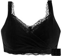 Mastektomie BH Mit Taschen Für Prothesen, Sexy Spitzen Operationen Bra Kabelloses Bralette Mit Vollständiger Abdeckung Für Jeden Tag (Color : Black, Size : B_42/95)