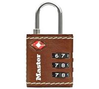 MASTER LOCK TSA Zahlenschloss, Braunes Leder, 5,5x3x2,6cm