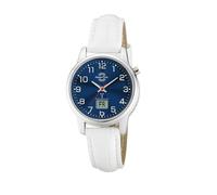 Master Time Funk Quarz Damen Uhr Analog-Digital Lady Line mit Metall Gehäuse (Blau, Weiß)