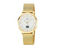 Funkuhr MASTER TIME "Advanced", goldfarben, Armbanduhren, Damen, Quarzuhr, Armbanduhr, Damenuhr, Edelstahlarmband, analog, digital (52720717-0) goldfarben