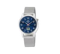 Master Time Funk Quarz Damen Uhr Analog-Digital mit Leder Armband MTLA-101000-32L (Silbergold, Edelstahl)