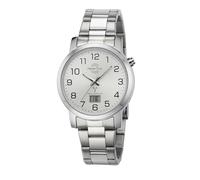Funkuhr MASTER TIME "Basic", silber (silberfarben, weiß), Armbanduhren, Herren, Funkuhr, Armbanduhr, Quarzuhr, Herrenuhr, Datum, Edelstahlarmband (382854-0) silberfarben, weiß