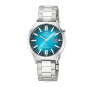 Funkuhr MASTER TIME, silberfarben, blau, Armbanduhren, Herren, Quarzuhr, Armbanduhr, Herrenuhr, Edelstahlarmband, analog, digital (73983524-0) silberfarben, blau