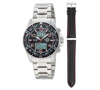 Master Time Funk Quarz Herren Uhr Analog-Digital mit Edelstahl Armband MTGA-10920-22M
