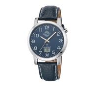 Funkuhr MASTER TIME "Basic", blau (dunkelblau), Armbanduhren, Herren, Funkuhr, Armbanduhr, Quarzuhr, Herrenuhr, Datum, Leuchtzeiger, Lederarmband (82911529-0) dunkelblau