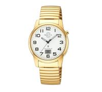 Funkuhr MASTER TIME, goldfarben, Armbanduhren, Herren, Quarzuhr, Armbanduhr, Herrenuhr, Edelstahlarmband, analog, digital (90051935-0) goldfarben