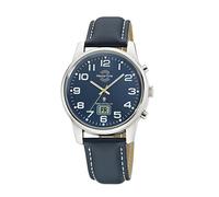 Master Time MTGA-10815-31L Herren-Funkuhr mit Lederarmband Blau