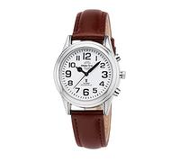 Master Time MTLA-10807-12L Sprechende Damen-Funkuhr mit Lederband