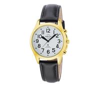 Funkuhr MASTER TIME, schwarz, Armbanduhren, Damen, Quarzuhr, Armbanduhr, Damenuhr, Lederarmband, analog (74733359-0) schwarz