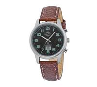 MasterTime Damen-Funkuhr MTLA-10762-22L, analog-digital, braunes Lederarmband