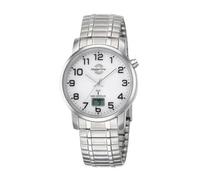 MasterTime Herren-Funkuhr Basic MTGA-10306-12M, Silber / Weiß, mit Zugband
