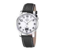 MasterTime Herren-Funkuhr MTGA-10294-12L, schwarzes Lederarmband, analog-digital