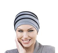 MASUMI Chemo Bio Kopfbedeckung - DORNA Turbanmütze | Krebs-Kopfbedeckung für Frauen mit Haarausfall | Alopezie-Mützen und -Hüllen (DE/NL/SE/PL, Alphanumerisch, Einheitsgröße, Grau und Schwarz)