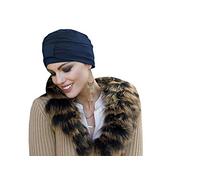 MASUMI Chemo Bio-Kopfbedeckung - Ellie Bambus Turban Hut für Damen | Kopfbekleidung für Frauen mit Haarausfall | Weiche Hüte für Krebspatienten | 95% Bambus (Farbe: Marineblau)