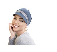 MASUMI Chemo Bio-Kopfbedeckung - Katia Bambus Sommer Mütze | Kopfbekleidung für Frauen mit Haarausfall | Weiche Hüte für Krebspatienten | Baseball Wendemütze | 95% Bambus (Farbe: Grau & Silber)