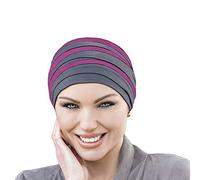 MASUMI Chemo Bio-Kopfebedckung - DORNA Turban | Krebskopfbedeckung für Männer & Frauen mit Haarausfall | Alopezia Mützen & Kopfbedeckungen | Unisex Schlafmütze | 95% Baumwolle (Farbe: Grau & Rosa)