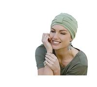 MASUMI Chemo Damen Bio-Kopfbedeckung - Ellie Bambus Turban Mütze für Damen | Kopfbedeckung für Frauen mit Haarausfall | Weiche Mützen für Krebspatienten | 95% Bambus (Farbe: Grün)
