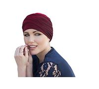 MASUMI Chemo-Kopfbedeckung für Damen, Chemotherapie-Kopfbedeckungen, Krebs-Turban-Stirnband bei Haarausfall, Alopezie-Hüte, Scharlachrot, rote rose, Einheitsgröße