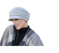 MASUMI Chemo-Kopfbedeckung, Wintermütze für Damen, Krebsmütze, Damenhüte, Haarausfall, Alopezie, Haarbedeckung - Michelle, GRAU, Einheitsgröße