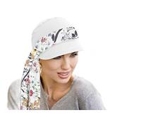 MASUMI Chemo Organic Headwear - KATIA Baseball Summer Cap | Krebs-Kopfbedeckung für Frauen mit Haarausfall | Alopezie Hüte & Bezüge | wendbarer Sonnenhut | 95% Bambus, Plus: White Summertime,