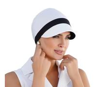 MASUMI Katia Baseball Sommer Cap, Schwarz & Weiß, 95% Bambus