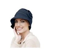 MASUMI Rosabella Sommer-Strandhut, Bambus-Kopfbedeckung für Damen, Sonnenhüte mit breiter Krempe, UV-Schutzfaktor 50+, verstaubar, faltbar, navy