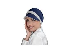 MASUMI Wende-Sonnenhut | Strandhut UV UPF 50+ Sonnenschutz | Sommer-Caps für Damen | Faltbarer leichter breiter Krempe - Katia, Marineblau / Weiß, Einheitsgröße