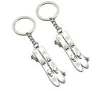 MasYosh Schlüsselanhänger für den Winter, 2 Stück Ski-Schlüsselanhänger, kreatives Schmuck, Souvenir für Wintersport, Geschenk für Ski-Liebhaber